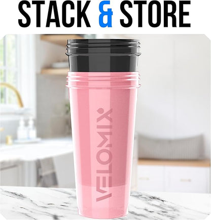 VELOMIX 2 Pack 28oz Protein Shaker Bottle - Image 6
