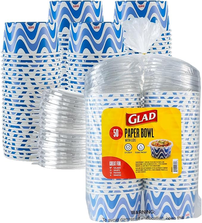 Glad Disposable Paper To-Go Bowls by GladTrashFoodStorage