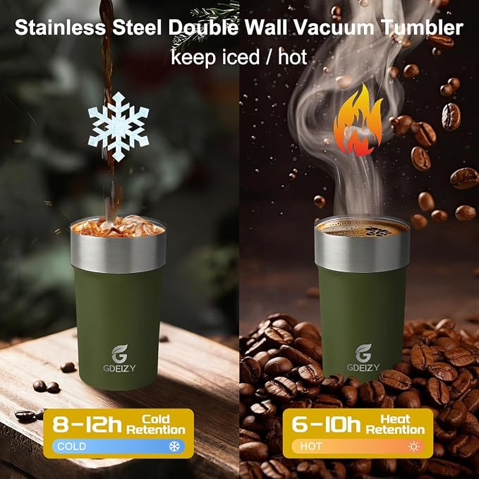 17oz Insulated Travel Coffee Mug, Stainless Steel Cup - Image 2