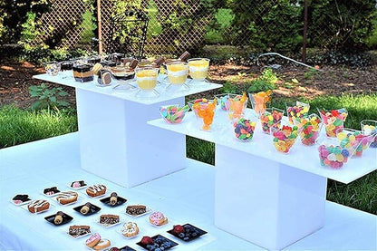 100 Packs Clear Dessert Plates Plastic Appetizer Plates Dessert Dishes Tasting Spoons Mini Plates Serving Plate Reusable Disposable Asian Spoons Small Catering Dessert Bowls for Party