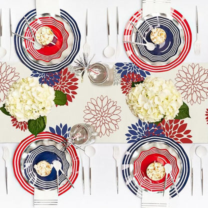 4th of July Independence Day Table Runner God Bless America Blue Red Dahlia - Image 2