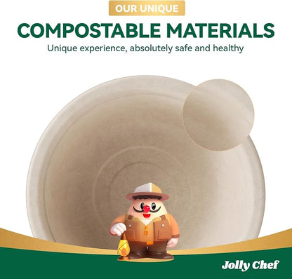 Compostable Disposable Paper Bowls Heavy Duty Soup Uncoated Containers - Image 8