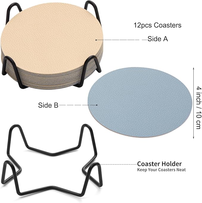 Faux Leather Drink Coasters - Image 6