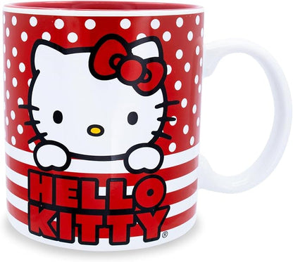 Silver Buffalo Sanrio Hello Kitty Red White Polka Dot, Ceramic Mug, 20oz | 0.59 by SilverBuffalo