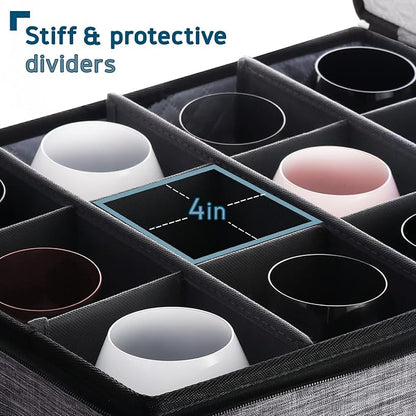 Wine Glass Storage Box with Dividers, 2 Pack Stackable Stemware Storage Cases - Image 3