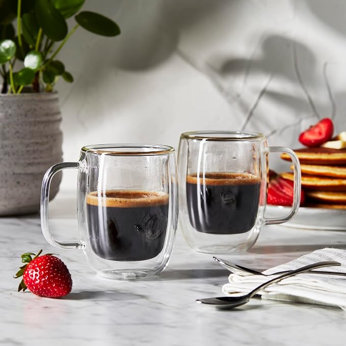 ZWILLING Sorrento Plus 2-pc Double-Wall Espresso Glass Mug Set - Image 3