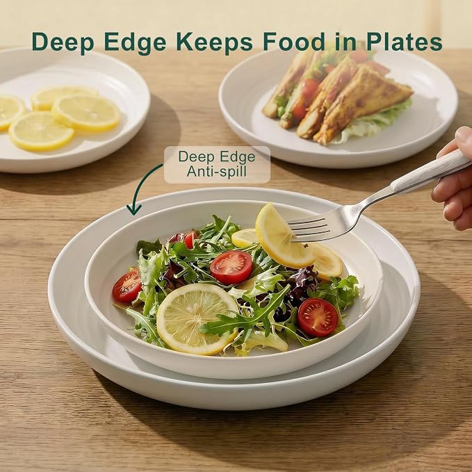 Dinnerware Sets for 8, Wheat Straw Plate and Bowl Set, Unbreakable Kitchen Set - Image 6