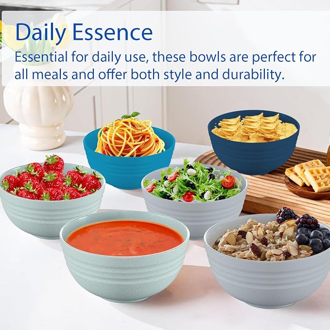 Unbreakable Cereal Bowls 25 OZ Microwave and Dishwasher Safe BPA-Free - Image 6