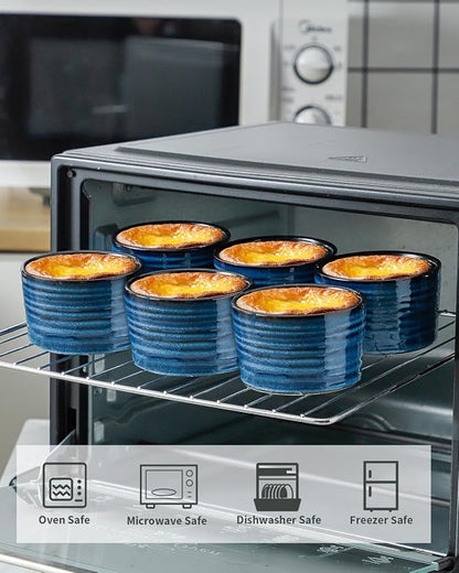 Ramekins 8 oz Oven Safe, Porcelain Creme Custard Cups - Image 4