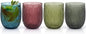 Topsky Vintage Drinking Glass Set of 4,12 oz Embossed Willow Leaf Drinkware Set,Colorful Drinking Glasses Cups Wine Glasses Colored Glassware for Whisky,Beer,Juice,Cocktail,Heavy Duty
