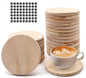 24 Pack 4 Inch Unfinished Round Wood Coasters by SIJDIEE