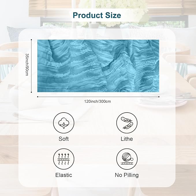 10 Pack Baby Blue Cheesecloth Table Runner 35x120 Inch 10Ft Rustic Gauze Cheese - Image 4