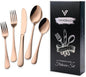 VANDBAO Coppery Flatware Cutlery Silverware Set 20 Pieces, Stainless Steel by VANDBAO