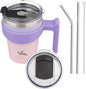 Konokyo 10 oz Tumbler with Handle and Straw, Insulated Travel Mug | Pastel by Konokyo