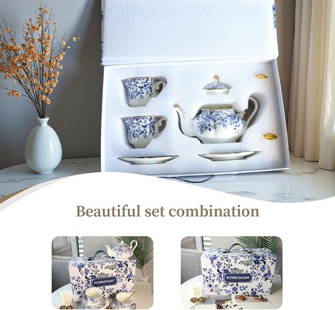 Vintage Floral Porcelain Bone China Tea Set - Image 7