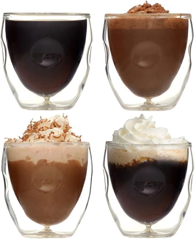 Moderna Artisan Series Double Wall 2 oz Beverage & Espresso Shot Glasses by Ozeri