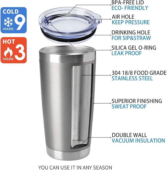 HASLE OUTFITTERS 20oz Tumblers Bulk Stainless Steel Cup - Image 4