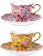 KAMMAK Tea Cup and Saucer, Ceramic Coffee Cups, 6.3 oz, Afternoon Tea and by KAMMAK