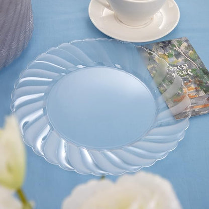 U-QE 60 Pieces Clear Plastic Plates - Image 6