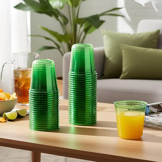 Ziliny 50 Pcs Disposable Stemless Glasses 12oz Crystal Plastic Wine Glasses - Image 2