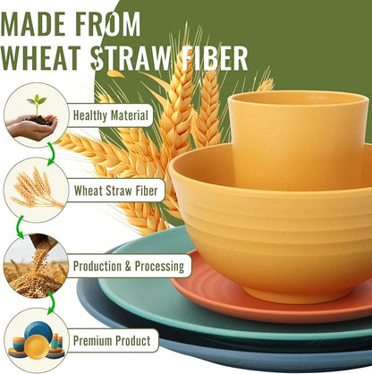Wheat Straw Dinnerware Set 40 PCS - Image 9