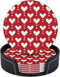 Valentines Day Red Heart Coasters by KiuLoam