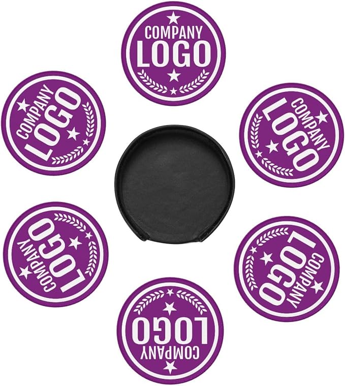 Custom Leather Coasters with Logo - Image 7