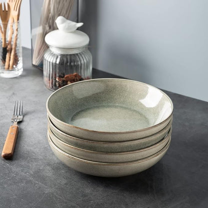 AmorArc 8.5'' Large Pasta Bowls, 36oz Stoneware Wide Serving Bowls Set of 4 - Image 5