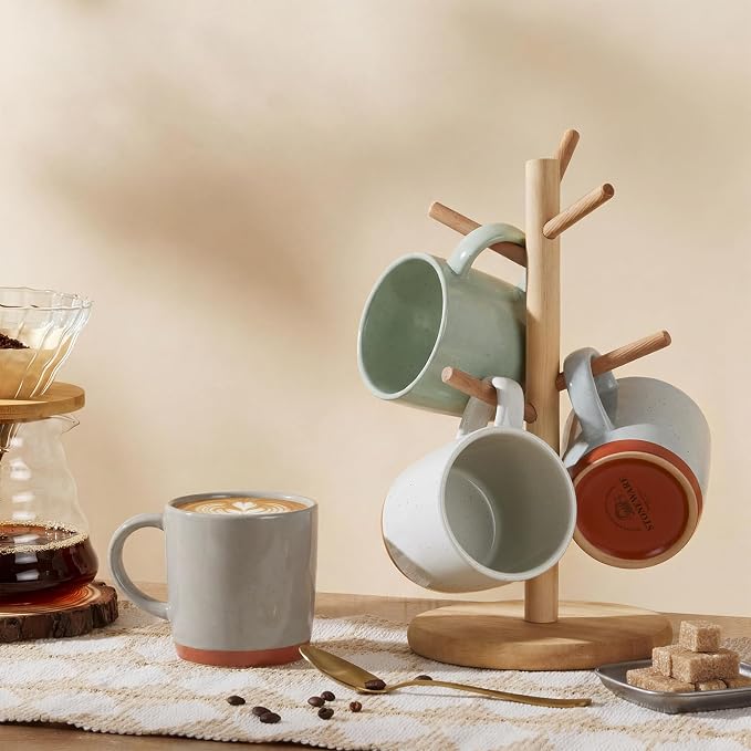 E-far Ceramic Coffee Mug Set of 4, 12oz Stoneware Coffee Cup - Image 8
