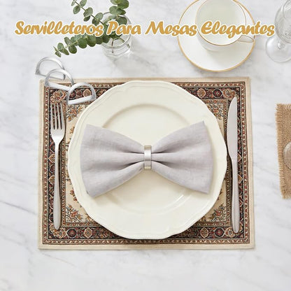 Napkin Rings Set of 6, Metallic Napkin Ring Holder Buckles | Napkin Ring Bulk - Image 5