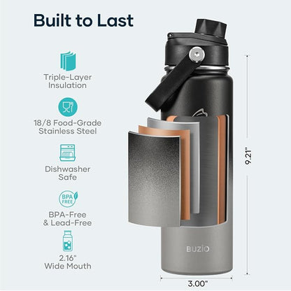 BUZIO 24 oz Insulated Stainless Steel Water Bottle - Image 4