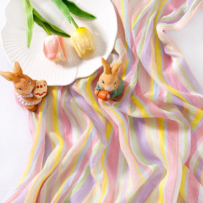 Cheesecloth Table Runner Summer Boho Wedding Shower Party Home Decor | Fall - Image 2