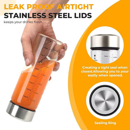 Sursip Wide Mouth Borosilicate Glass Juice Bottles 16oz 6 Pack - Image 4