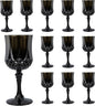 12Pack Plastic Wine Glasses, 7oz Vintage Goblets by LEYIQU