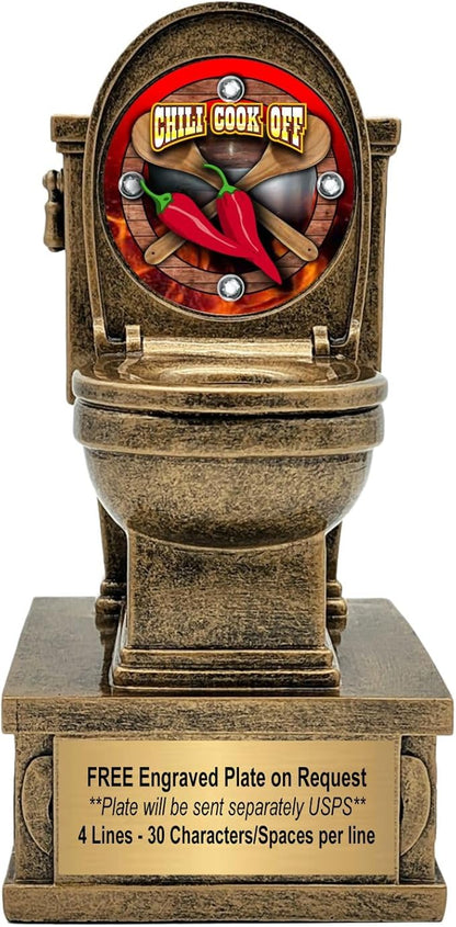 Decade Awards Action Pedestal Gold Toilet Bowl Trophy with Optional Inserts - Custom Engraved Plate On Request (7 Inch Tall)