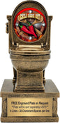 Decade Awards Action Pedestal Gold Toilet Bowl Trophy with Optional Inserts - Custom Engraved Plate On Request (7 Inch Tall)