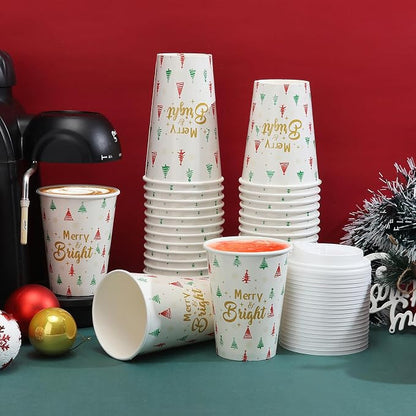 Tamone 100 PACK Christmas Cups 16OZ Disposable Coffee Cups - Image 6