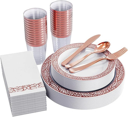 FOCUSLINE 175 Ct Rose Gold Dinnerware Set by FOCUSLINE