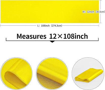 15-Pack Yellow Satin Table Runner 12 x 108 Inch Long Fuchsia Bright and Smooth - Image 3