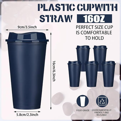 Domensi 15 Pack Reusable Plastic Coffee Cups - Image 2