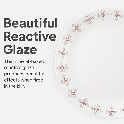 Cello Regal Dinnerware Set of 18 pieces, Service for 6, Chip & Scratch Resistant, Lightweight Round Plates and Bowls Set, Microwave & Dishwasher safe, Opalware Dinner Set, Block Buster