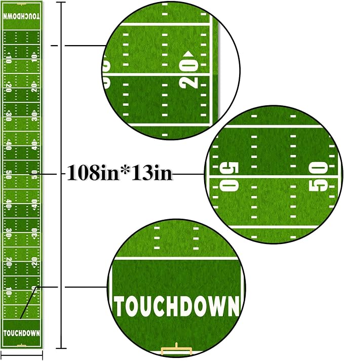 Nepnuser American Football Court Table Runner Touch Down Football Birthday - Image 5