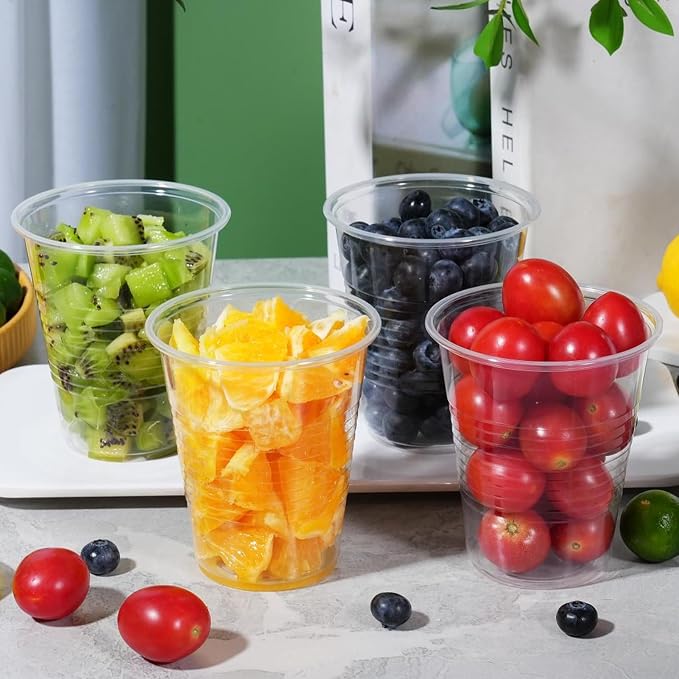 SIUQ 300 Pack 12 oz Plastic Cups, PP Clear Plastic Cups Bulk - Image 8
