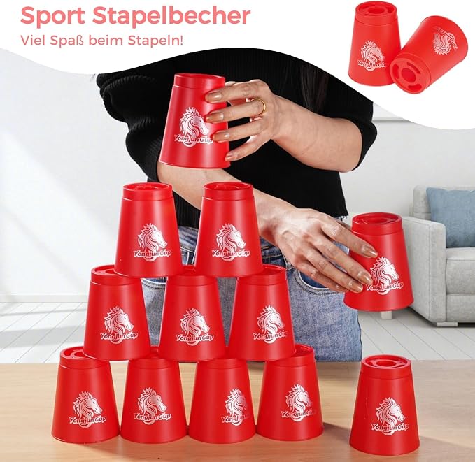yeesport 24 Sport Stacking Cups Blue/Red Training Set - Image 2