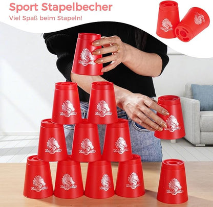 yeesport 24 Sport Stacking Cups Blue/Red Training Set - Image 2