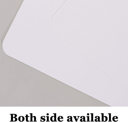 Wipeable Placemats Leather Table Mats Waterproof Heat-Resistant Easy to Clean for Dining Table Set Kitchen Table (4, White)