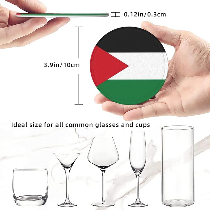 Palestinian Flag Coasters for Drinks - Image 3