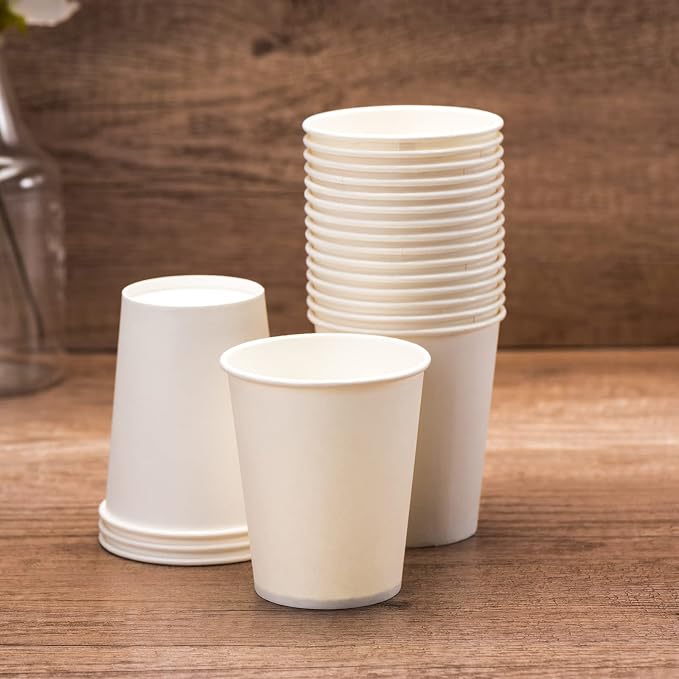 YEEHAW 8 oz 300 Pack White Disposable Paper Coffee Cups | - Image 5