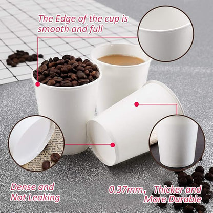 Paper Cups 8 Oz, 120 Pack Paper Coffee Cups 8 Oz, Disposable Cups - Image 2