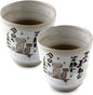 Japanese Tea Cups Handleless Coffee Mugs Jizo Statue Design 6.4 oz Set of 2 | by ProductofGifuJapan